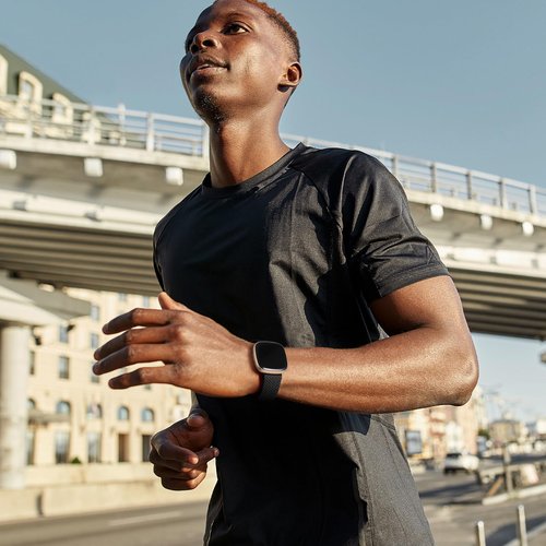 Maledan Sport Elastic Band Compatible for Fitbit Sense/Versa 3/Fitbit Versa 4/Sense 2 Bands Men Women, Breathable Nylon Stretchy Solo Loop Replacement Bands for Versa 3/ Versa 4, Black