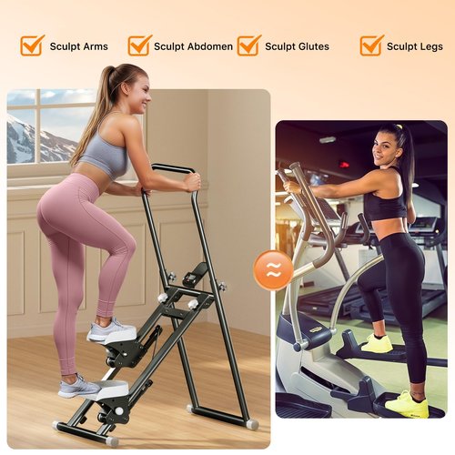 Stair Stepper for Home Gym,Folding Vertical Climber Cardio Exercise Machine,Stair Climber for Full Body Workout with Adjustable Handlebar for Women & Men