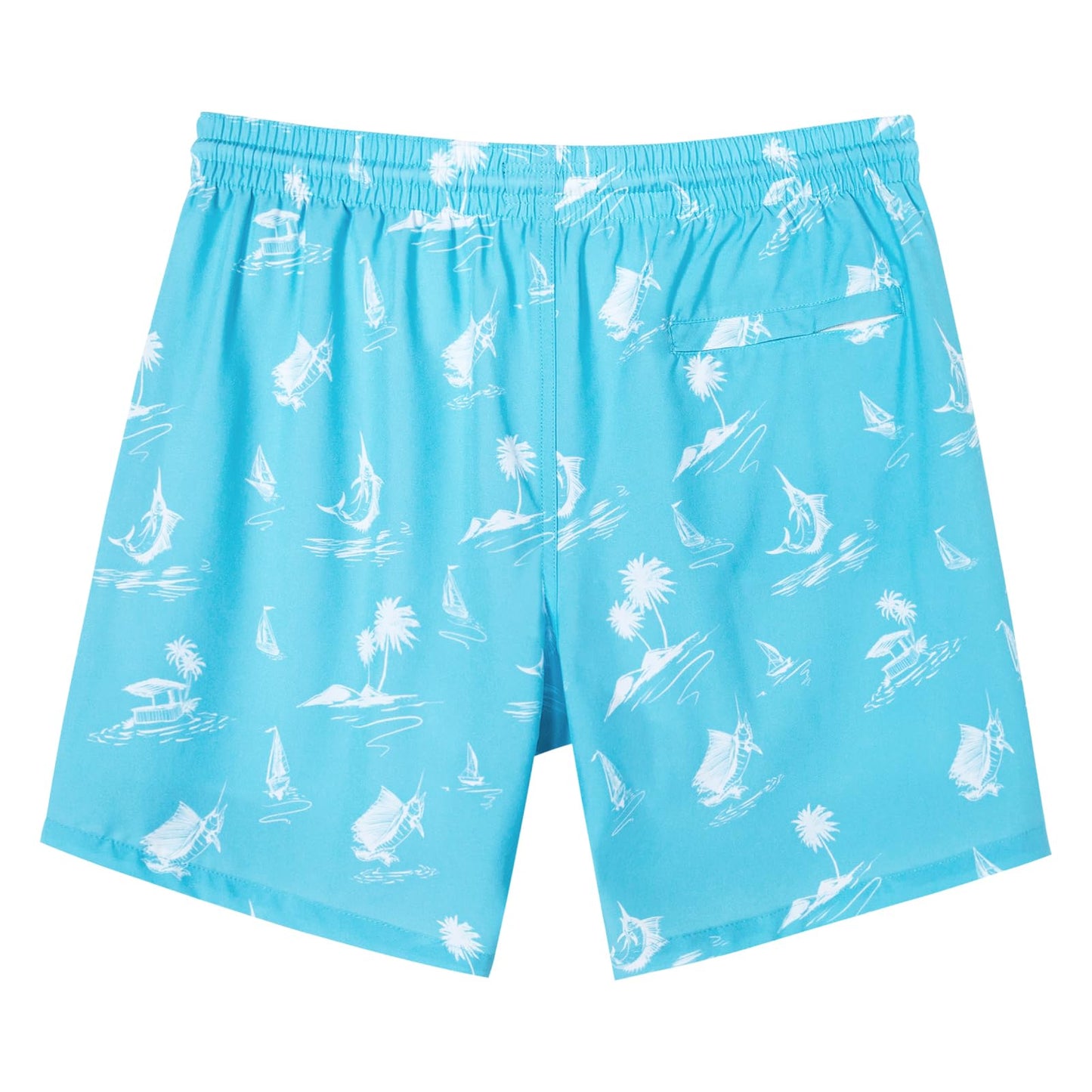 SURF CUZ Mens Swim Trunks with Compression Liner Quick Dry Swim Shorts 7" Swimming Trunks Stretch Bathing Suit 7 Inch,Marlin Leap,S