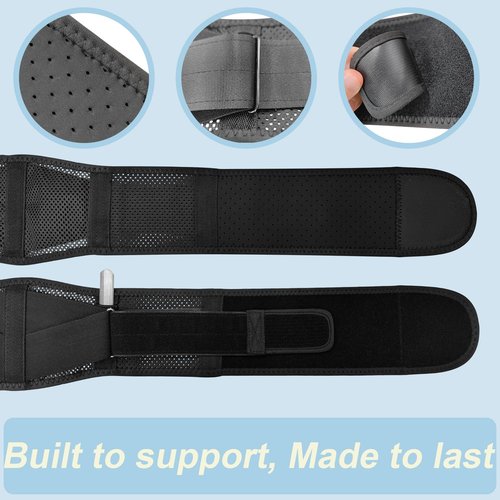 Thin & Lightweight Back Brace for Lower Back Pain Relief – Slim, Breathable Back Support Brace for Sciatica, Herniated Disc – Adjustable Lumbar Support Belt for Men & Women, All Day Comfort