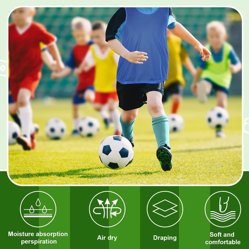 Yahenda 24 Pcs Nylon Mesh Scrimmage Team Practice Vests Pinnies Jerseys for Children Youth Sports Basketball Soccer Football (Multicolor)