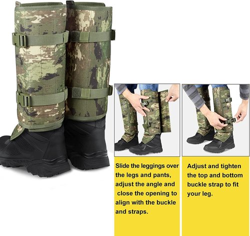 UiiHunt Snake Gaiters & Guards: Waterproof, Adjustable Snake Bite Protection for Men/Women - Urban Camo