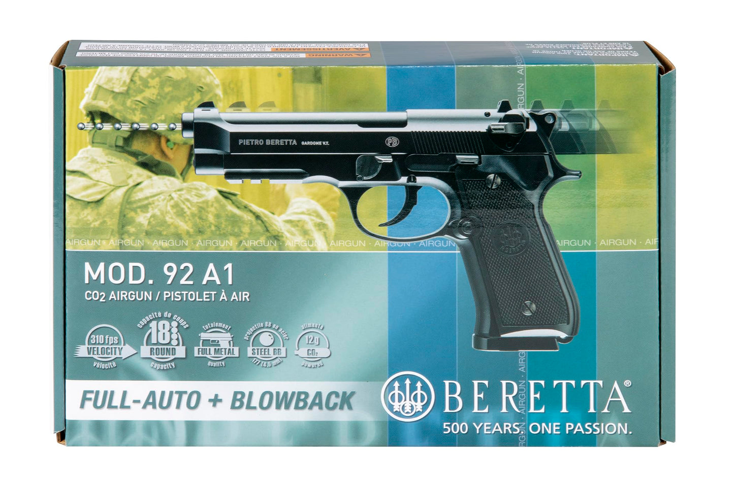 Umarex mens Beretta M92 A1 Blowback Full-Auto .177 Caliber BB Gun Air Pistol, Black, Large