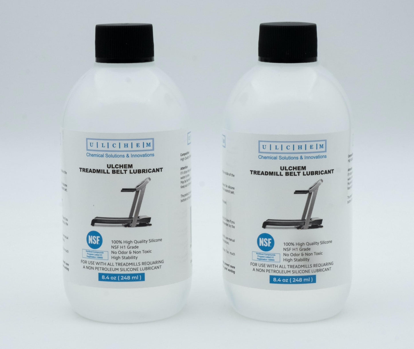 Silicone Treadmill Belt Lubricant, NSF H1 Grade,13-inch Application Tubes, Pure Silicone Oil, Non-Toxic & Odorless, High-Temperature Resistant, Easy to Use for All Brands (16.8 oz/496 ml (2x8.4 oz))