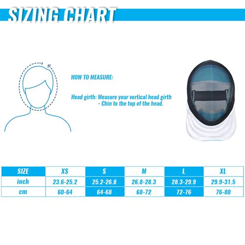 Fencing Mask - Epee Fencing Mask 350N - Epee Fencing Helmet with Removable Lining - CE Certified Fencing Protective Gear (Removable Lining, X-Large)