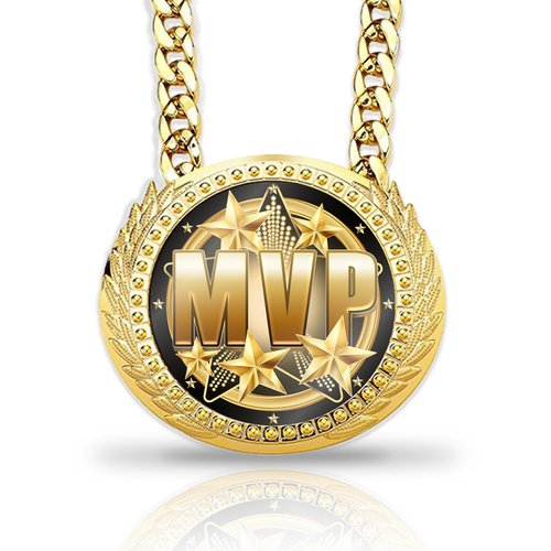 ecvepo GOAT Trophy Chain, 6 Inch Gold Medal Necklace, Sports Achievement Award for Football Basketball Soccer