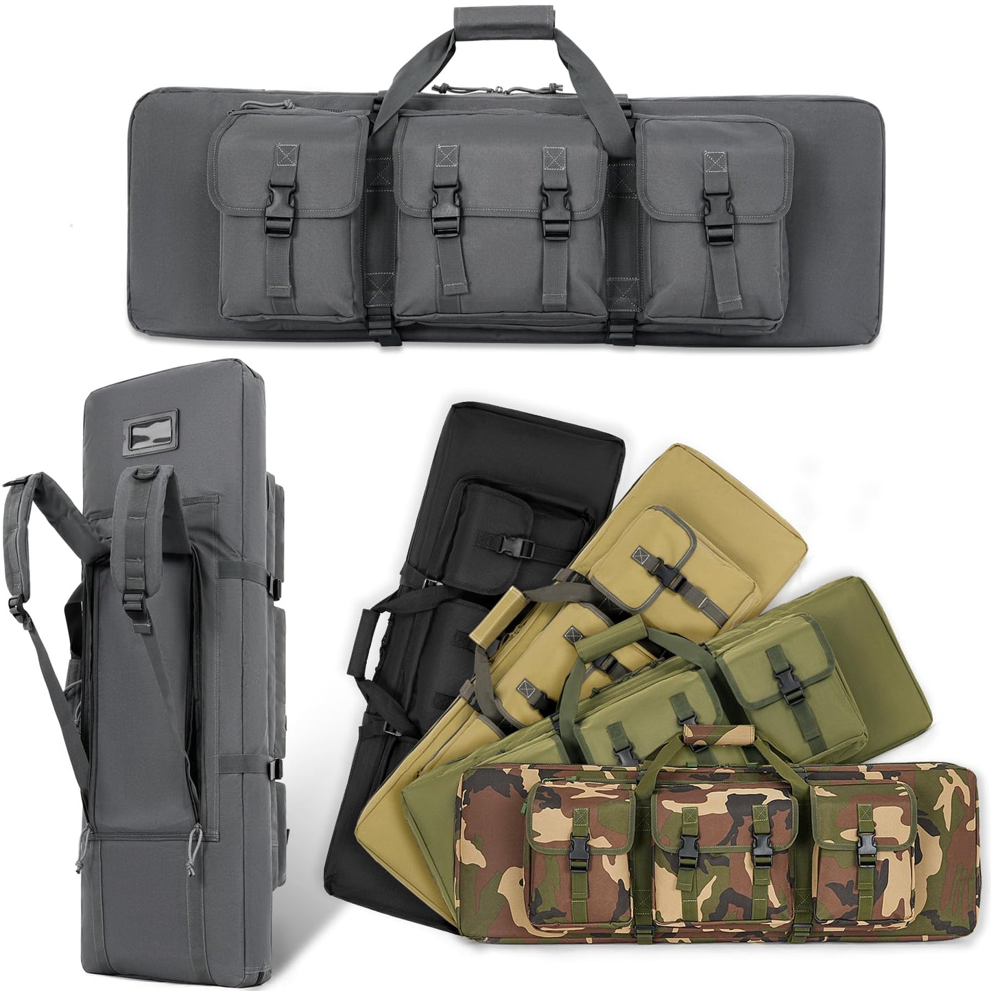 DULCE DOM Double Rifle Case, 36 Inch Dual Rifle Bag for Long Gun and Pistol Transport – A Must-Have Gun Case for Shooting and Hunting Enthusiasts' Gun Range Bag Needs