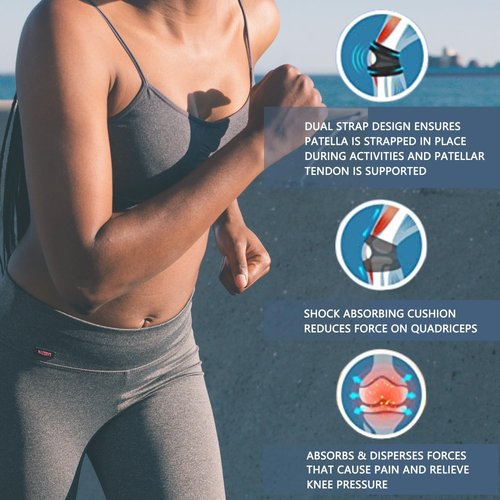 RWSEFK Wellknee Knee Brace – Adjustable Patellar Tendon Support Sleeves，Wellnee Patellar Pad, for Meniscus, Knee Support for Athletes (L Grey Adjustable)
