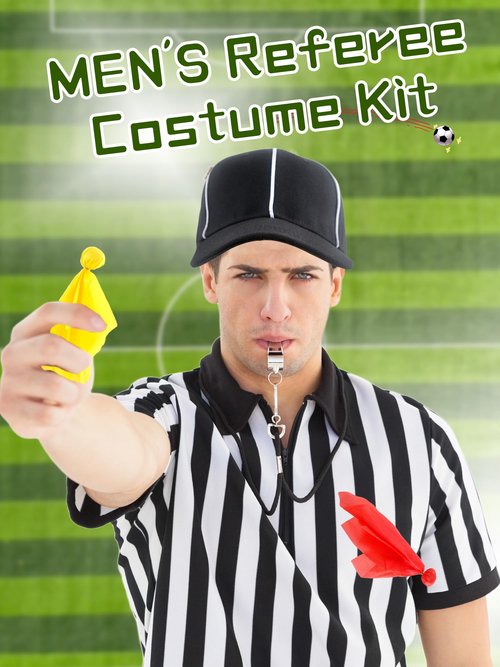 4 Pcs Men's Official Referee Shirt Football Umpire Jersey V-Neck Referee Uniform Stainless Steel Whistle for Football Basketball Soccer Games, 2 Styles (L(175-180cm))