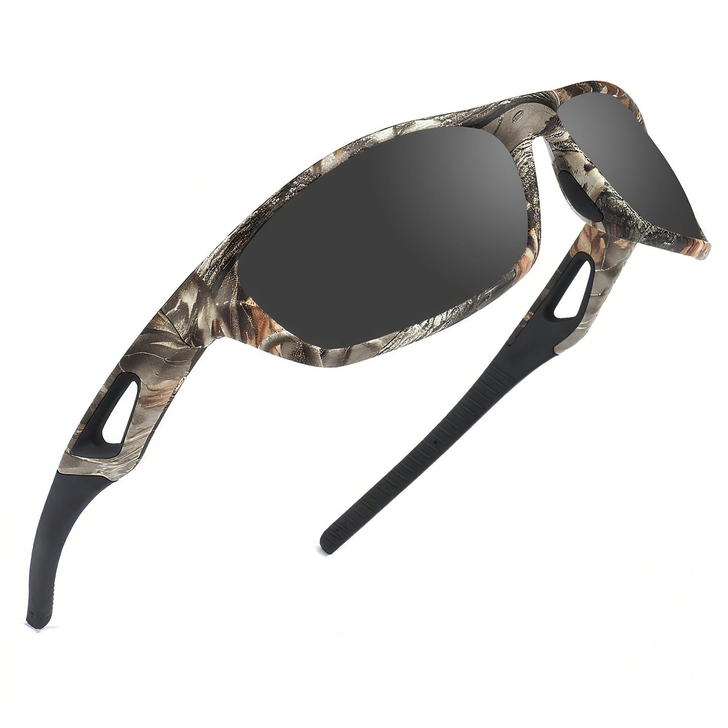JIANGTUN Camo Polarized Wrap-around Sport Sunglasses for Men Women UV400 Driving Fishing Hunting Sun Glasses