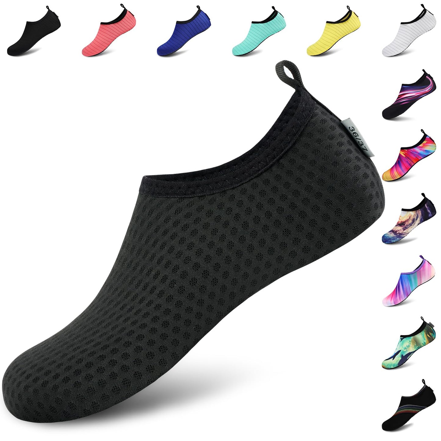 VIFUUR Water Sports Unisex Shoes Black Xue - 5.5-6.5 W US/ 4.5-5.5 M US (36-37)