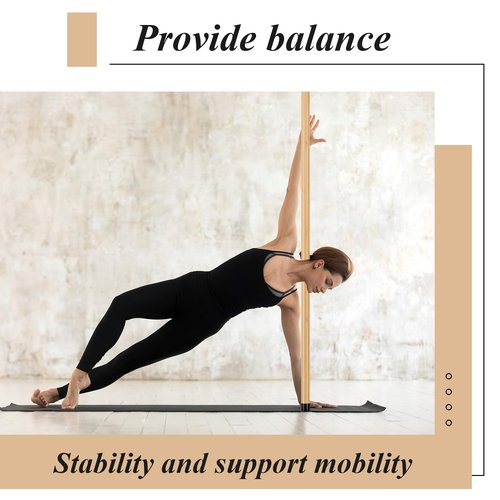 Hiboom 6 Pcs 5ft Yoga Stick Natural Bamboo Exercise Stick with Non-Slip Rubber Ends Stretching Tool Posture Corrector Stretch Tool for Flexibility, Workout, Balance Fitness(57 Inch)