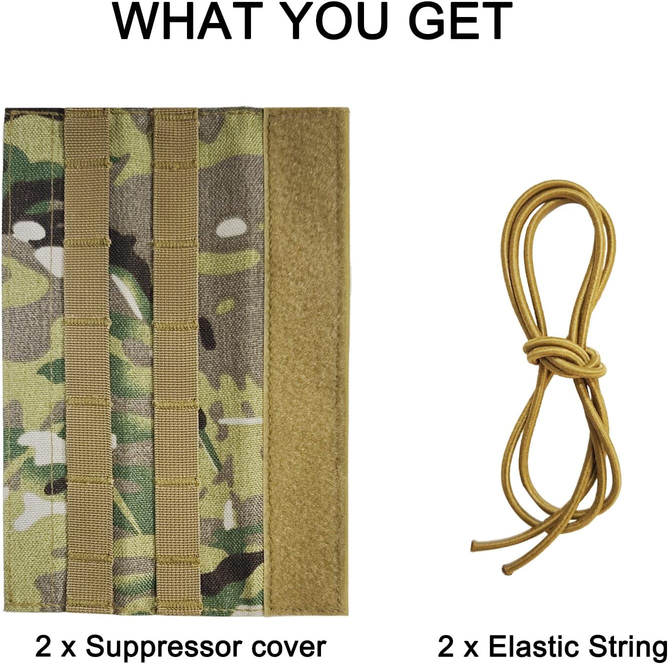 2 Pack Quick Release Suppressor Cover in 1000D Nylon - 8.7In Tactical Pouch with Adjustable Molle System for Tactical Tools & Accessories, Hunting, Outdoor
