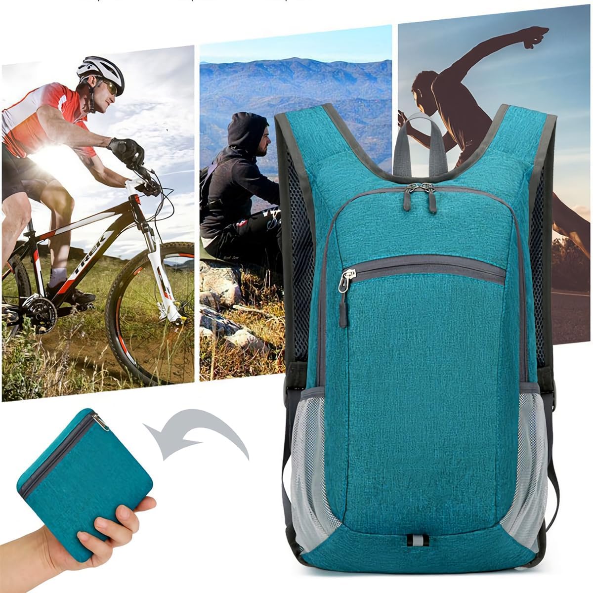 1PC Lightweight Foldable Travel Backpack for Men and Women, Blue