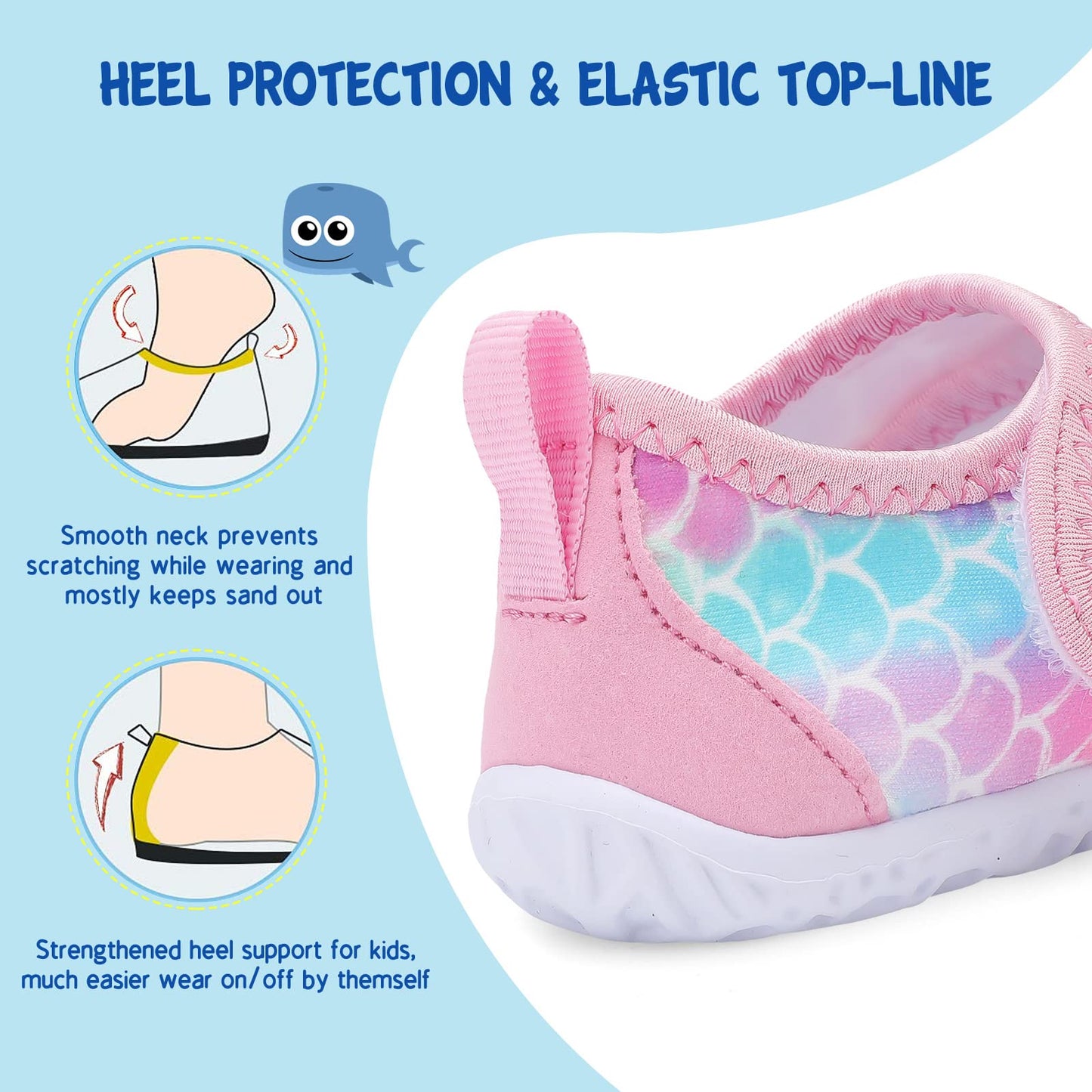 LeIsfIt Boys Girls Water Shoes Kids Aqua Socks Toddler Quick-Dry Beach Swimming Shoes Lightweight Breathable Non-Slip Outdoor Sport Water Shoes Pink Scale 9 Toddler
