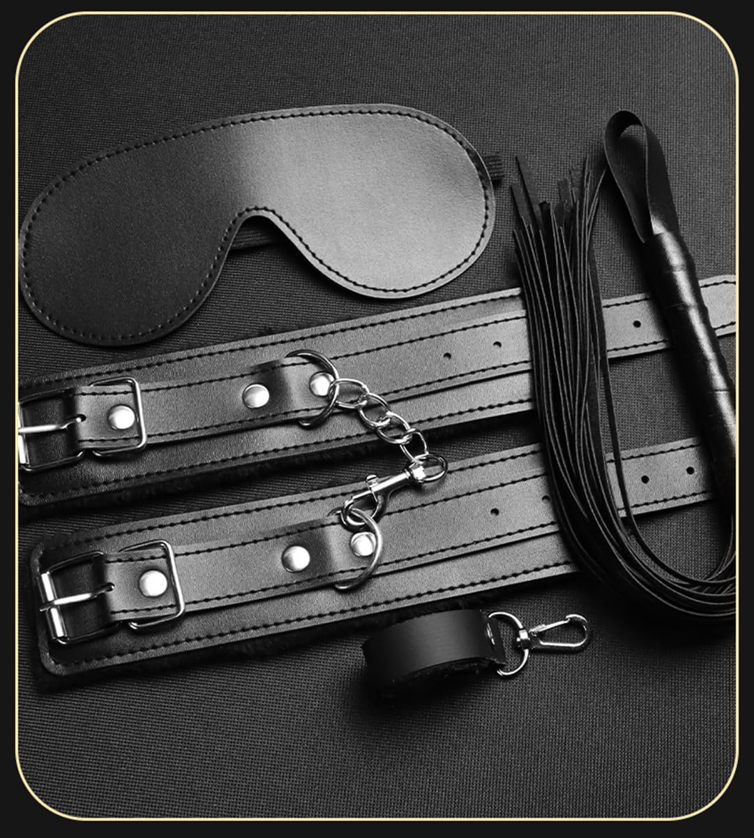 11-Piece Fitness Equipment Set (Black Leather), for Sport and Fitness, Versatile, Ergonomic Design, Stable and Non-Slip, Premium Black Leather -Z