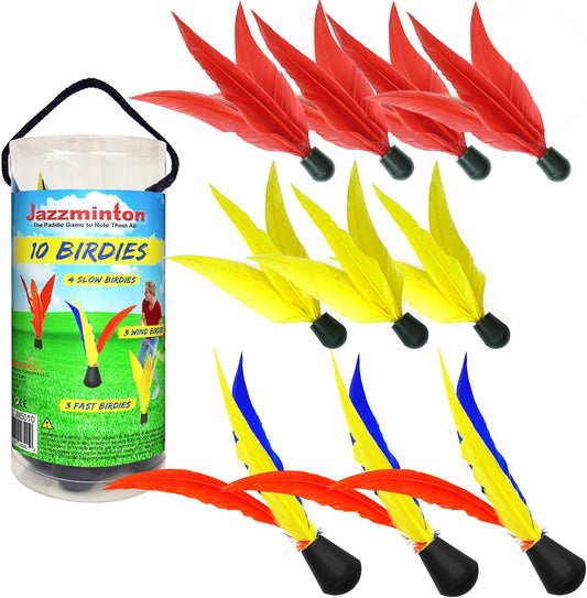 10 Replacement Birdies or Shuttlecocks for Indoor and Outdoor Game - Played at Parks, Beach, Lawn, Yard, or Tailgating