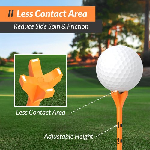 EAGLE WORK Plastic Golf Tees with Thickened Shaft, Pack of 150 (3-1/4" & 1-1/2"), 4-Prongs Head Design to Reduce Friction & Side Spin, The Ultimate Gift for Golfers