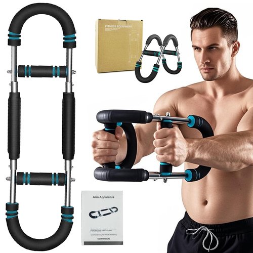 Twister Arm Trainer, 40-100lb Adjustable Chest Workout Equipment Portable Arm Trainer Exercise Fitness Equipment Detachable Power Twister Bar for Men at Home Office Anywhere