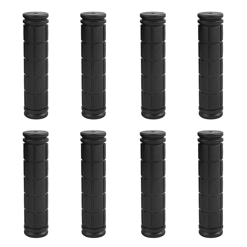 Bicycle Handlebar Grips 4 Pairs Non-Slip Rubber MTB BMX Kids Black - Variation: Non