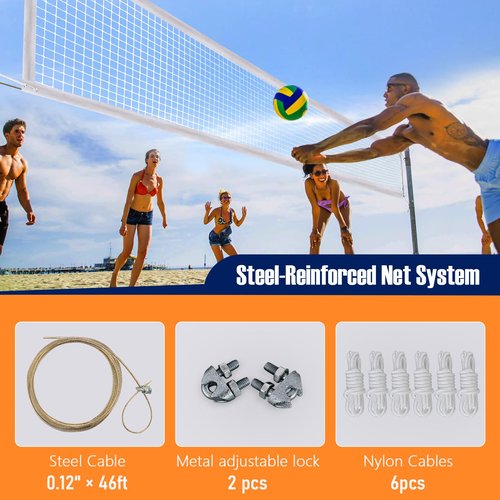 32x3ft Heavy Duty Volleyball Net for Backyard, Pool Volleyball Net Replacement Outdoor-with Storage Bag