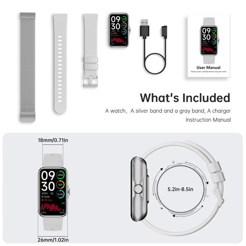 JYUAJOI Fitness Tracker with 24/7 Continuous Heart Rate, Blood Oxygen Monitor, Smart Watch with Sleep Monitor, IP68 Waterproof Activity Tracker Step Counter for Women Men