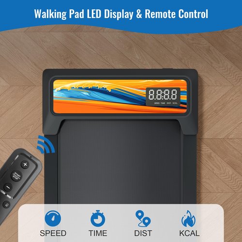 RIVANO Under Desk Walking Pad, Treadmill with Handles, Walking Pad Treadmill Compact & Portable with Remote Control, Quiet Adjustable Portable Speed Jogging Smart Mat Work for Home Office, Orange