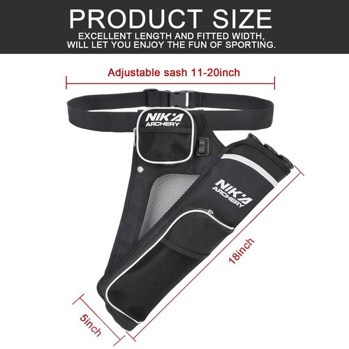 SHENG-RUI Archery Arrow Quiver Holder, 3-Tubes Hip Quiver Arrow Bag with Adjustable Belt for Youth & Adults Arrows Hunting Target Practicing