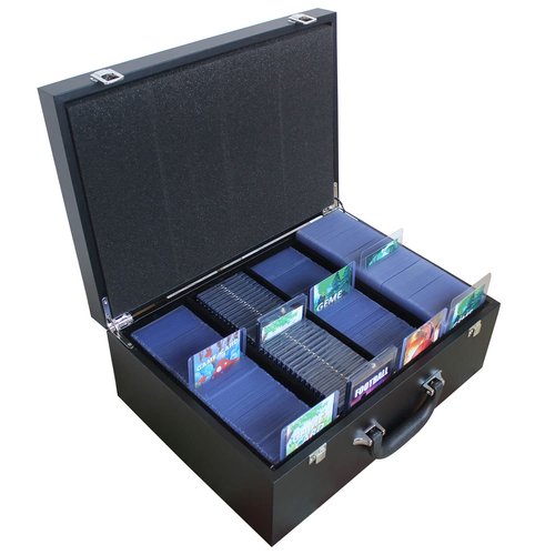 TURKRA Leather Storage Case for Graded Card Slab, Magnetic/Screwdown Card holder, Toploaders and Semi-Rigid Card Holder, Premium Display Case for Sports Cards and Trading Cards (Black)