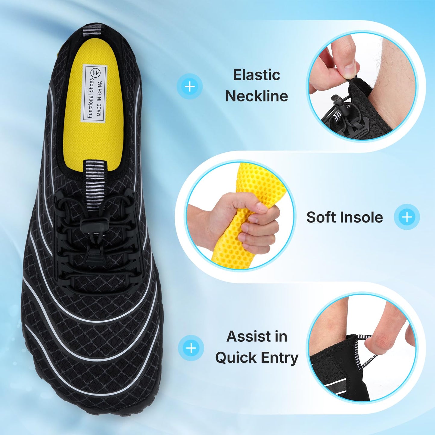 Barefoot Water Shoes Women Adult Hiking Swim Beach River Pool Hike Guarding Shoes Aqua Socks Protective Comfort Wide Toe Box Width Rock Climbing Vacation Outdoor 2025 New
