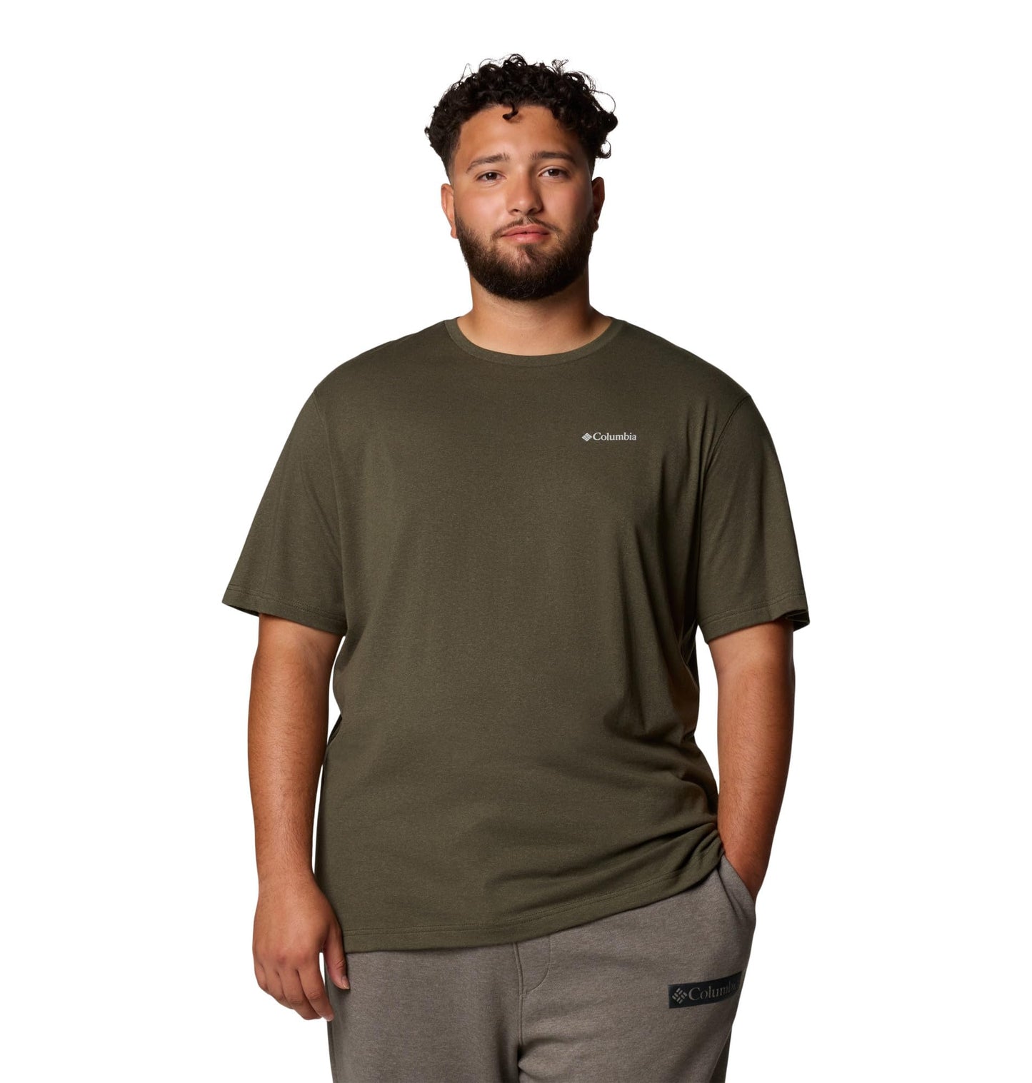 Columbia Mens Thistletown Hills Short Sleeve T-Shirt, Greenscape Heather, 1X