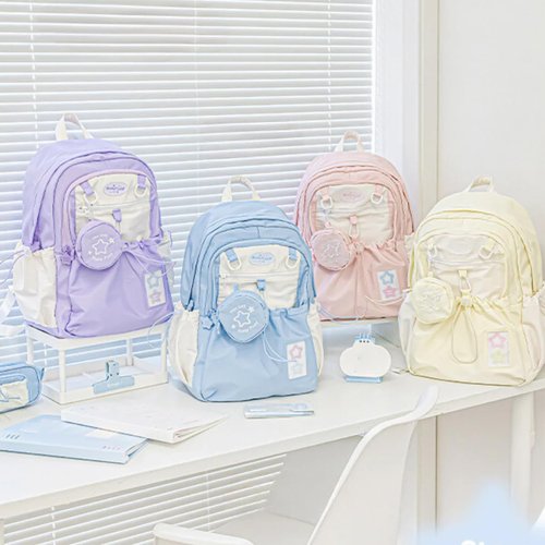 EARFORU Rosy Posy Backpack, Rosyposy Soft Setting Cream Star Drawstring Backpack, Comfortable, Large Capacity, Durable Waterproof (Sky Blue)