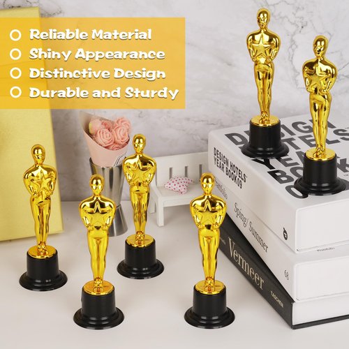 WINKIO Gold Award Trophies，6” Gold Award Statues, Pack of 6 Mini Trophies, Plastic Trophy Award for Competition,Events, Sports, Party Decorations,Award Ceremony and Appreciation Gift