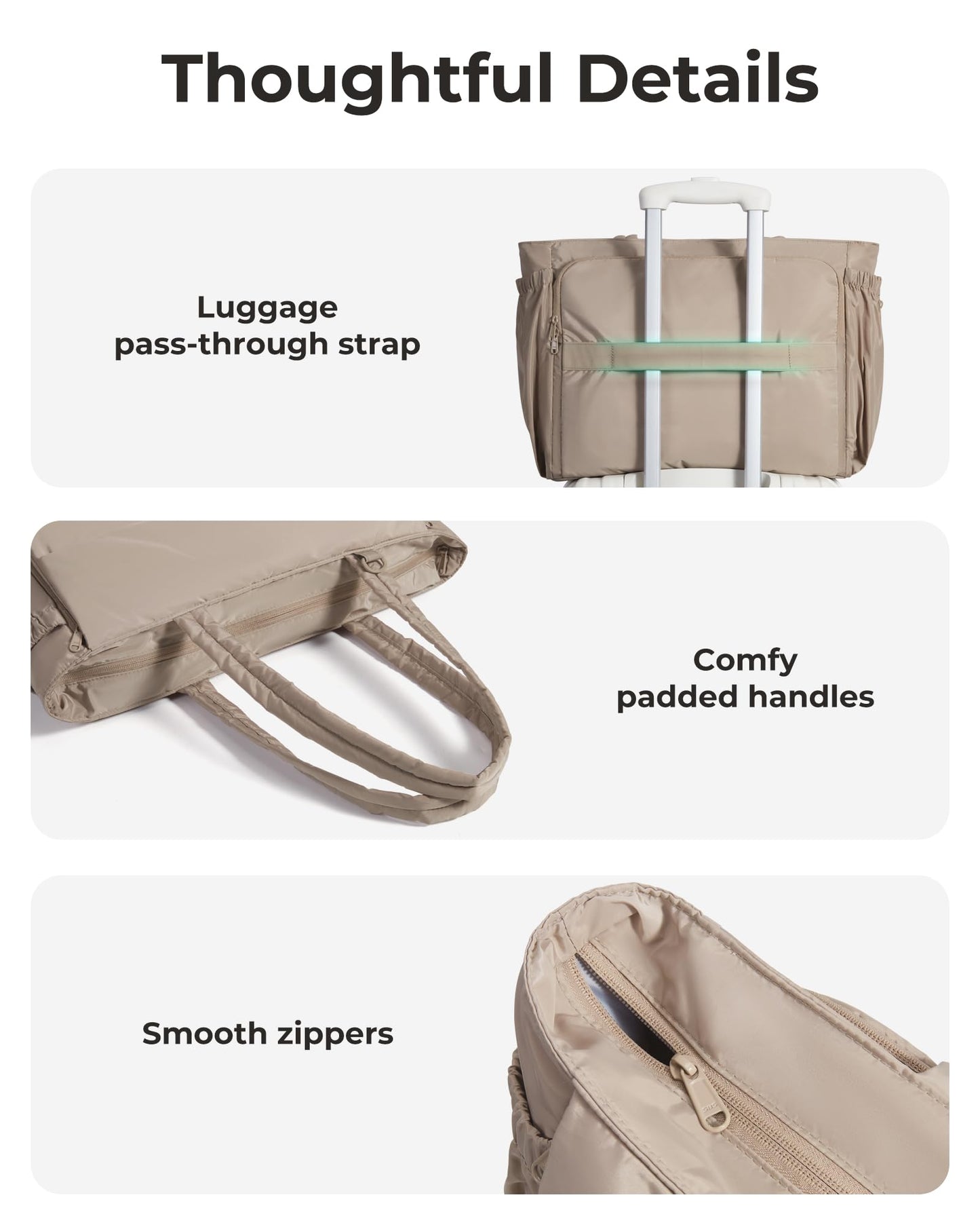 BAGSMART Yoga Mat Bag for Women, 22L Puffer Pilates Bag for 40oz Tumbler, Gym Bag for Yoga Travel College, Desert