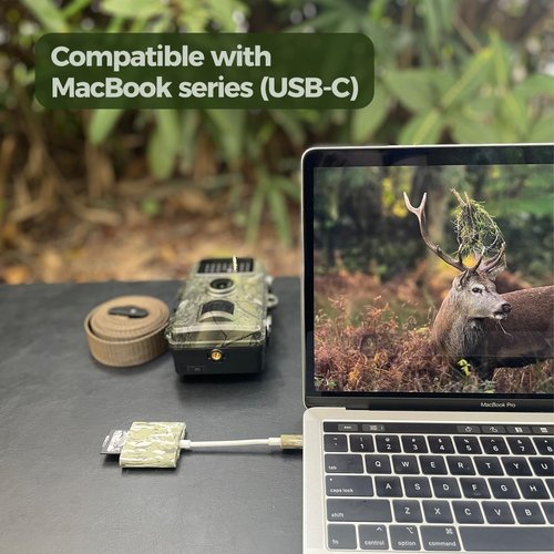 Trail Camera Viewer, Game Camera SD Card Reader for Hunters to View Images and Videos for iPhone 15 or Later and Android (USB-C)