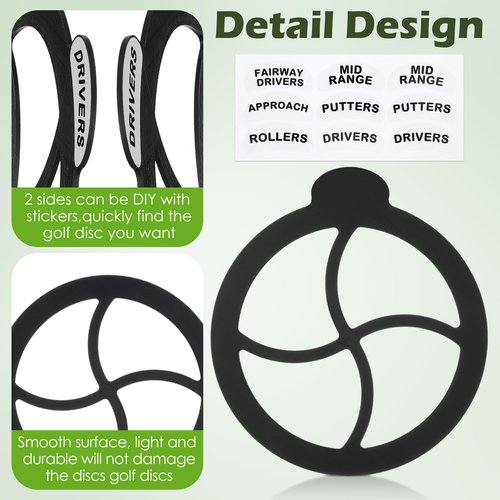 ElectricWise 3PCS Disc Golf Bag Dividers, Disc Golf Rack Divider Inserts, Disk Storage Sort Organized and Easy to Access, Include Driver, Mid-Range, Putter, Fairway Drivers, Approach,Rollers for Gifts