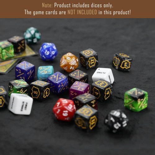 FIGURESLAB 65PCS MTG Dice Keywords Counters Bulk Ability MTG Tokens, Shield Life Counter 6 Sided Dice Set for Magic Card, CCG Creature Stats TCG Cards Gaming Accessories