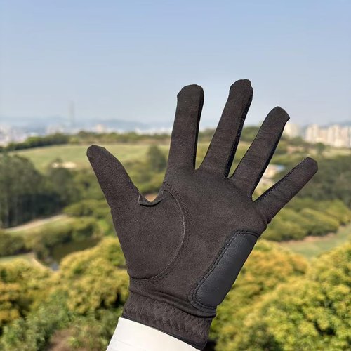 CROWNBLANKS PINKTEE Women's RainGrip Golf Glove Left Hand Ladies All Weather Golf Gloves with Pink Marker for Hot Wet Weather (Blackwhite, Small)