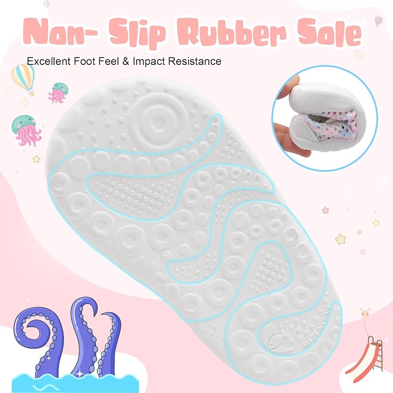 BARERUN Whitedye 5-5.5 Toddler Water Shoes - Wide Toe Water Sandals with Quick-Dry Breathable Upper, Arch Support, Hook & Loop