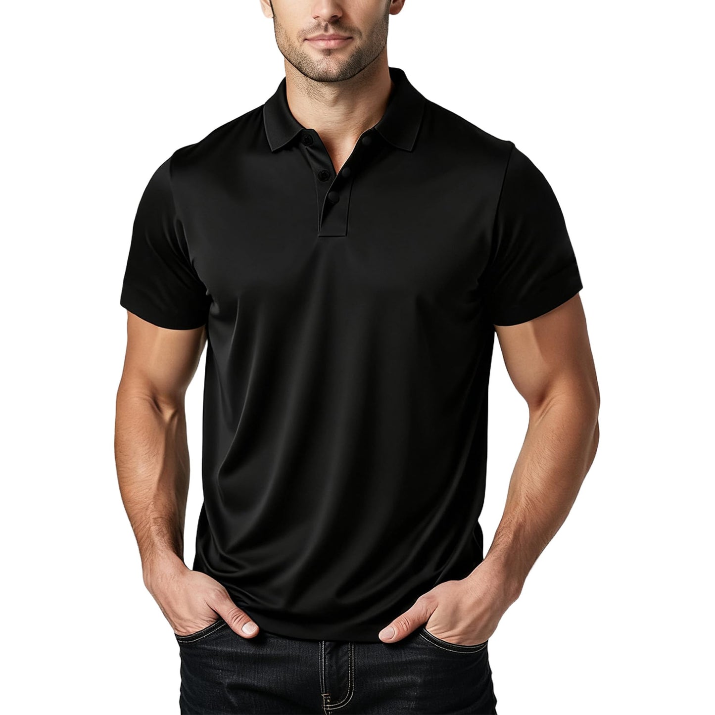 Polo Shirts for Men: Quick Dry Moisture Wicking High Elasticity Convenient Slim Fit Polo Runs Small Green