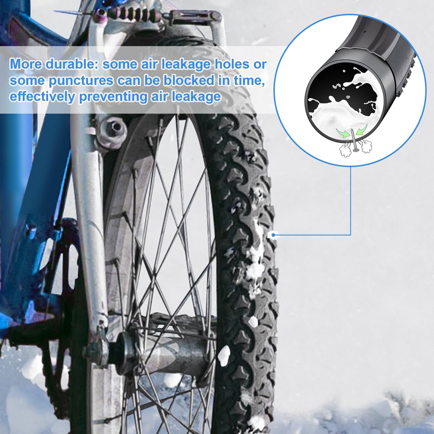 2-Pcs 24" Bike Tubes 24 x 1.75/2.125 AV32MM Schrader Valve Super Automatic Repair, Self-Sealing, Puncture Resistant Compatible with 24x1.75/1.95/2.0/2.10/2.125 Bike Bicycle Tire Tubes