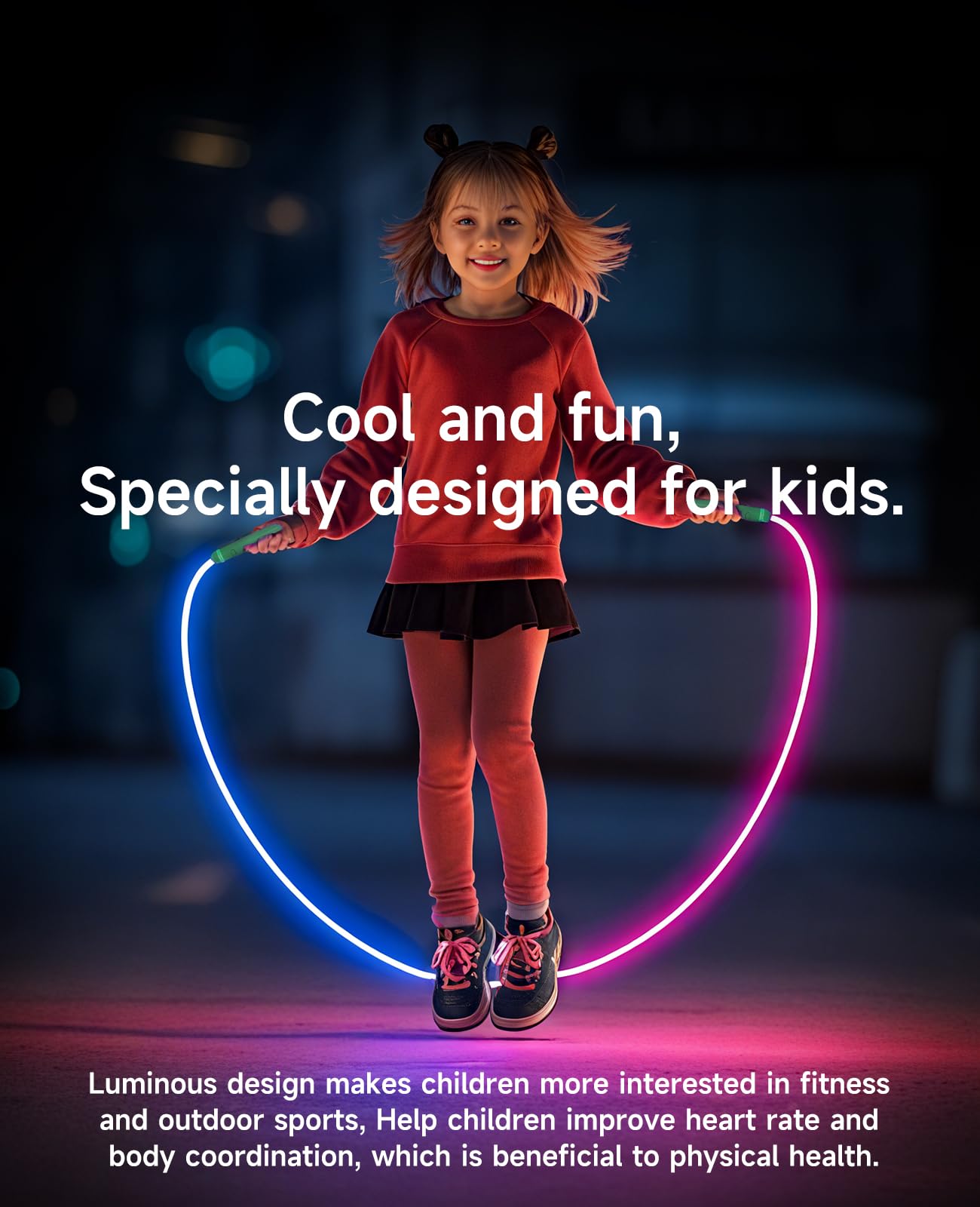LED Jump Rope for Kids, Glow in The Dark Fun Fitness Gift