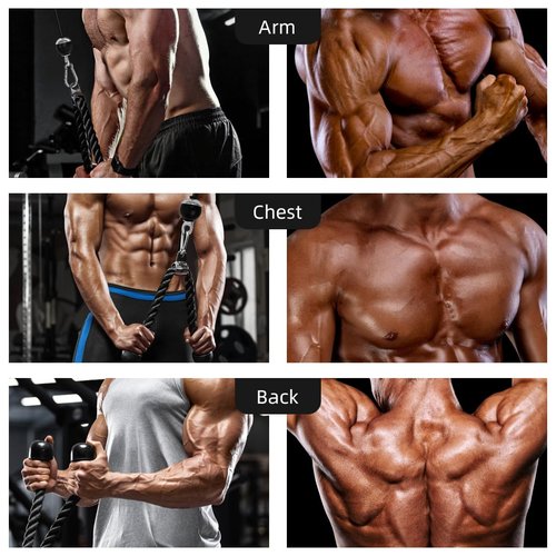 SUNMEG LAT and Lift Pulley System, Weight Cable Machine for Power Cage & Squat Rack, LAT Pulldown Attachments for Triceps Pull Down, Biceps Curl, Back & Forearm Workouts - Home Gym Equipment