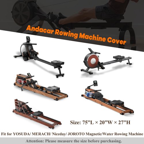 Andacar Rowing Machine Cover for YOSUDA Magnetic/Water Rowing Machine, Waterproof Fitness Equipment Cover for Row Machine Dustproof Protective Cover