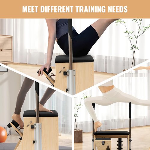 Apdale Pilates Chair, Split-Pedal Stability Pilates Chairs with Handles, Yoga Fitness Trainer Pilates Wunda Chair Pilates Chair for Home Workouts Gym