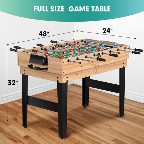 Rioloiuy 12-in-1 Game Table for Home - Foosball Table, Air Hockey Table, Pool Table & More! - Ideal for Game Rooms and Family Game Nights!, Wood-1