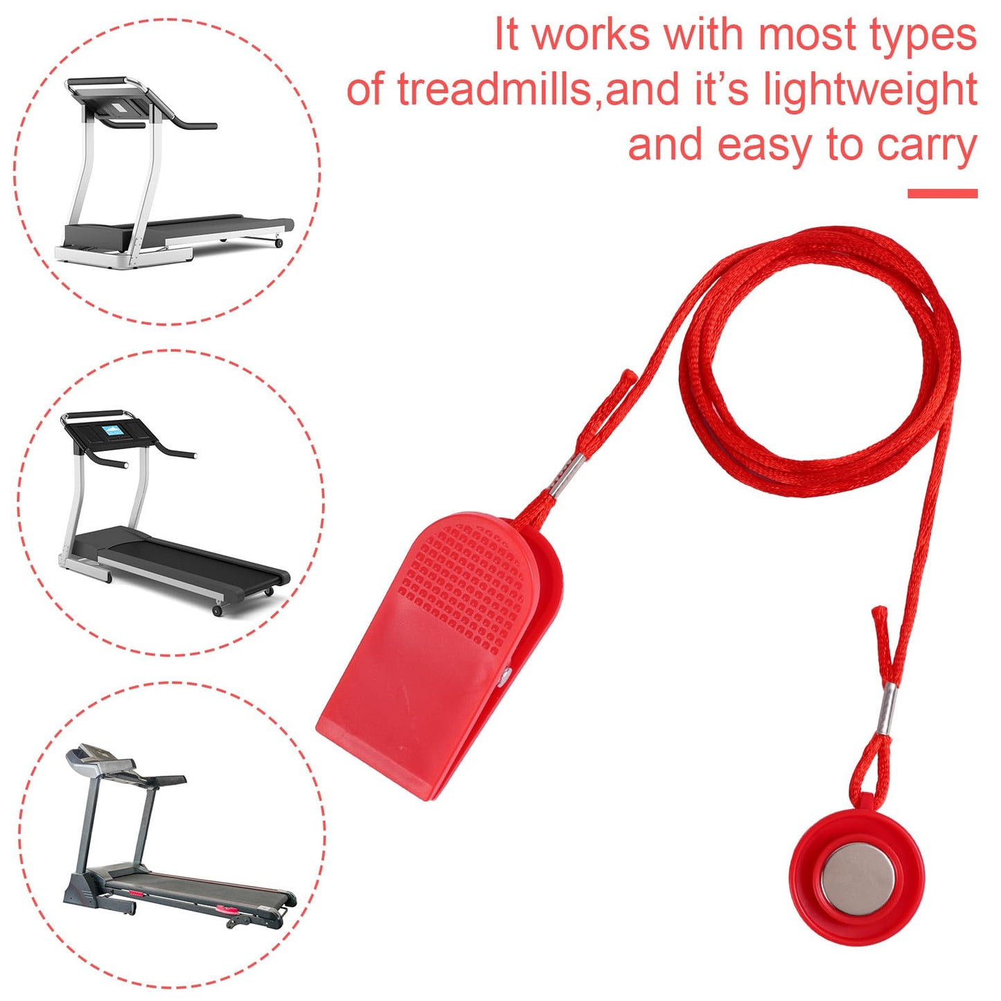 2pcs Universal Treadmill Magnet Safety Keys, 2 Styles Treadmill Magnetic Key Replacement Parts Round Magnetic Safety Switch Running Machine Emergency Stop Magnets Accessories