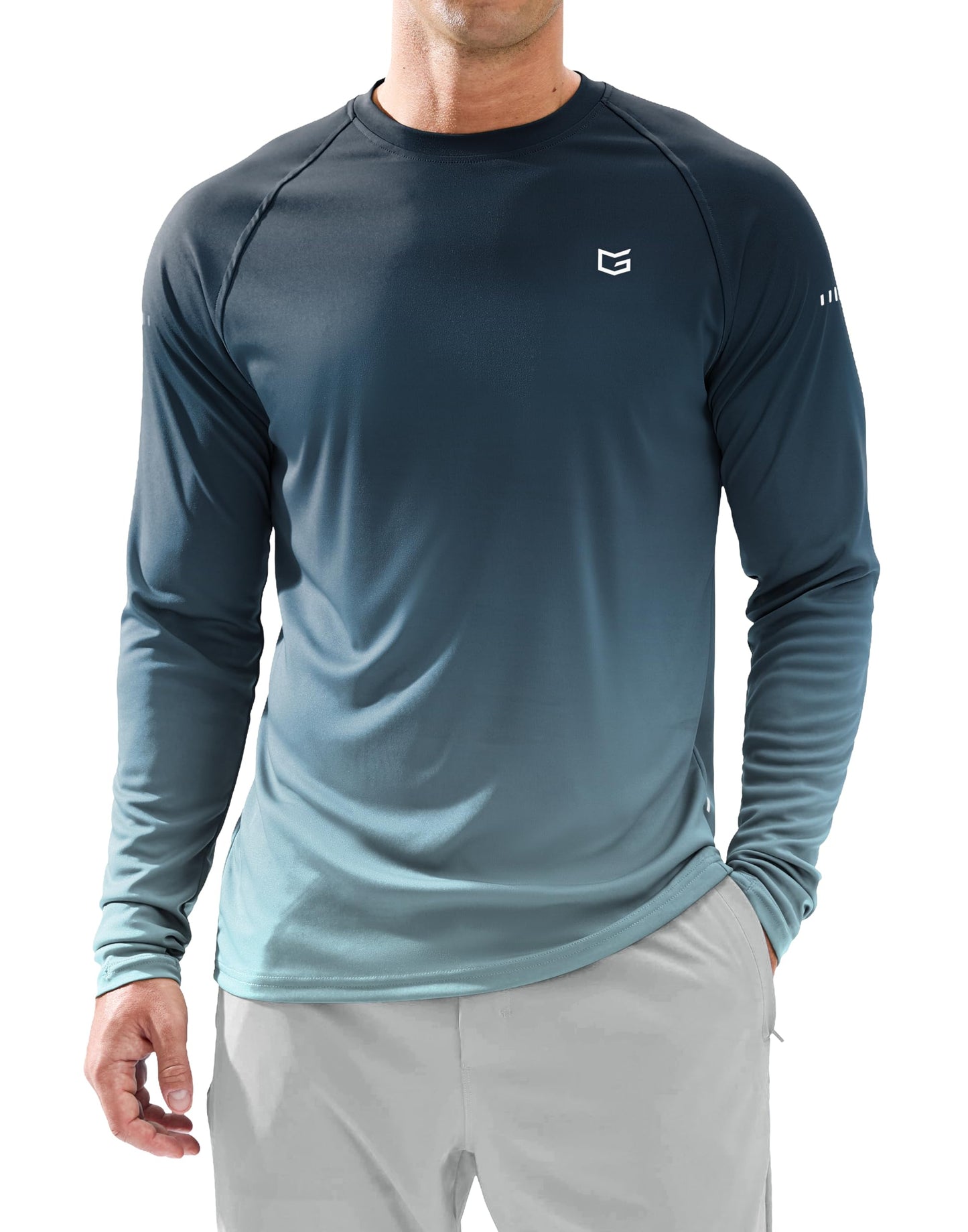 Men's Sun Protection Long Sleeve Shirts UPF 50+ Rash Guard for Men SPF UV Fishing Hiking Running Workout Athletic Shirt