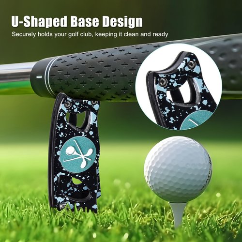 SYNATANA Golf Divot Repair Tool, 3 in 1 Compact Ball Marker Divot Tool, Foldable Golf Divot Tool for Repair & Maintain Green, Golf Essential, Ideal Gift for Golf Enthusiasts Black, 1 Pack