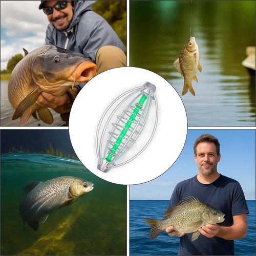 Carp Bait Holder Metal Feeders: 3-Sizes 9 Pieces of Fishing Cage Spring Method Feeder Pack Baits Basket Trap Boilies Rig Fish Tackle Equipment for Carps Catfish Bream Crucian